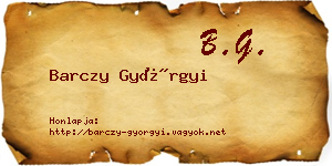 Barczy Györgyi névjegykártya